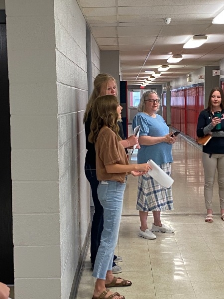 Students in the hall