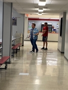 Students in the hall