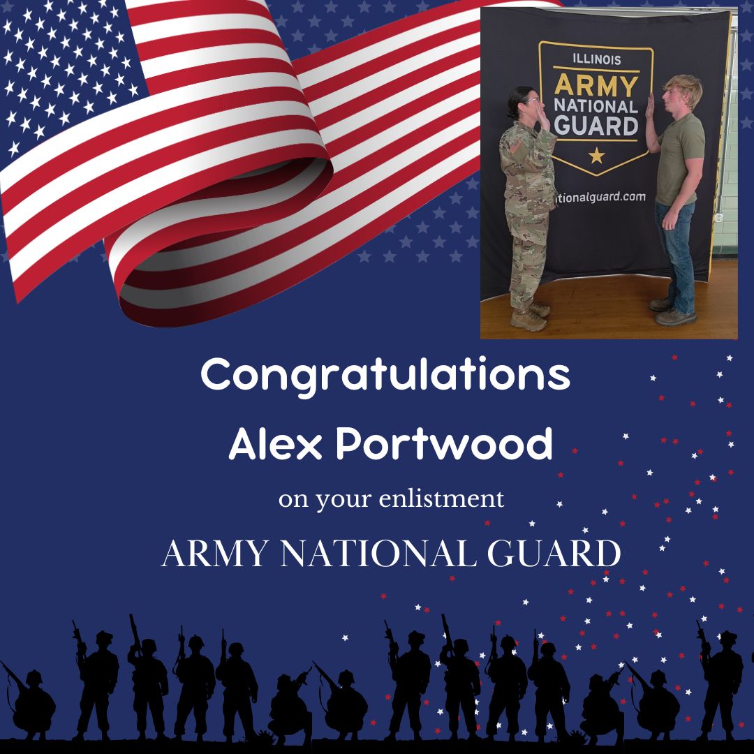student joining National Guard