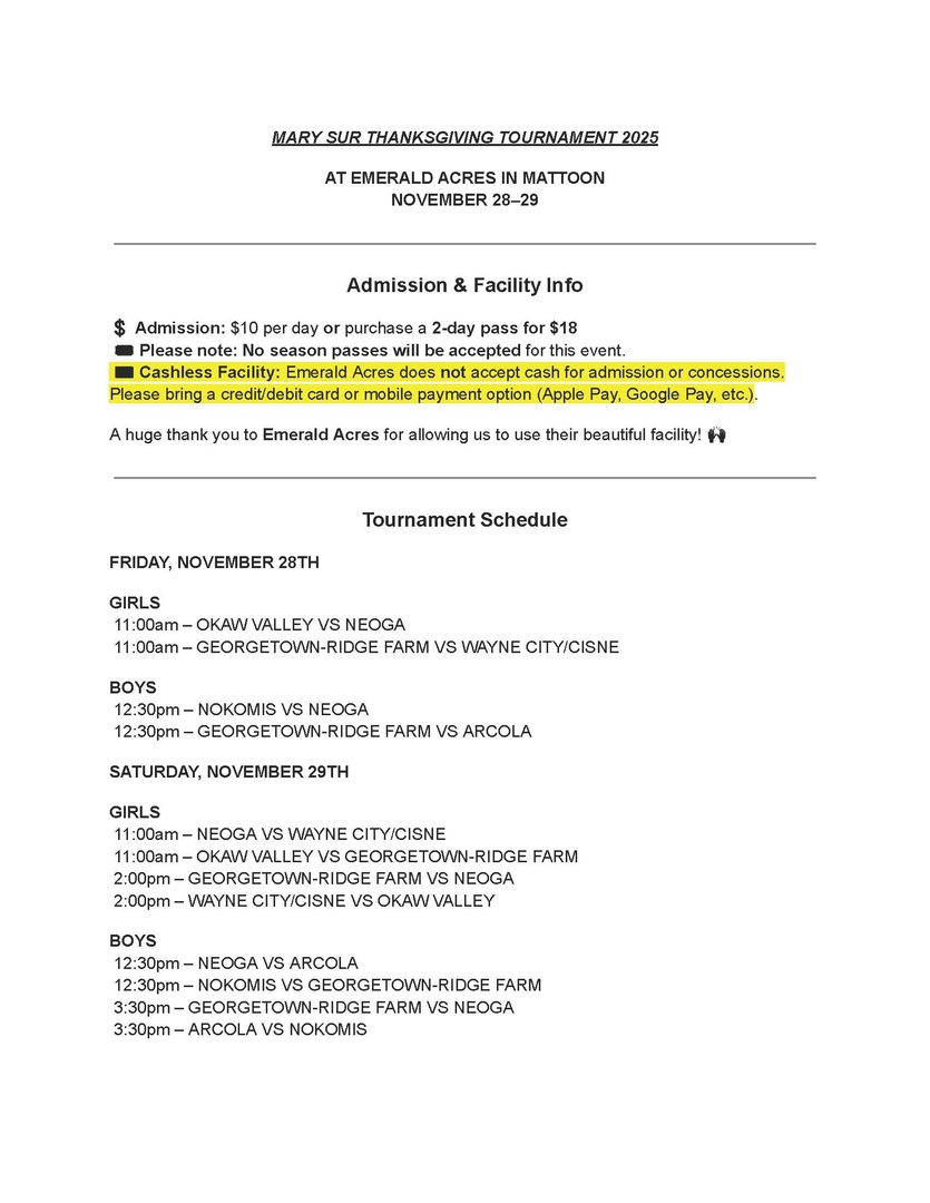 Mary Sur Tournament
